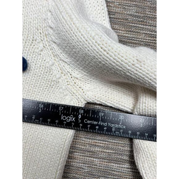 ModCloth Sweater Womens XS White Pom Pom Polka Dot Knit Crew Pullover Rainbow - Picture 7 of 7